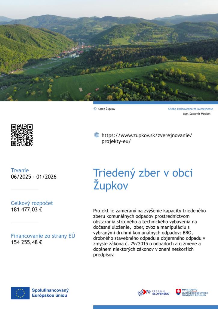 Triedený zber v obci Župkov