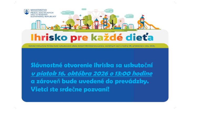 Ihrisko pre každé dieťa
