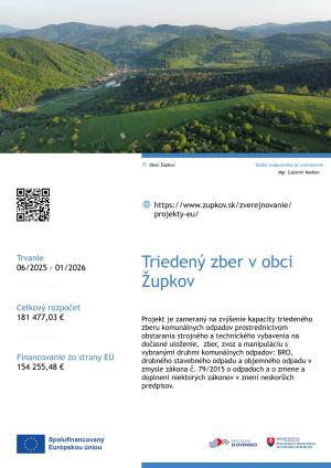 Triedený zber v obci Župkov